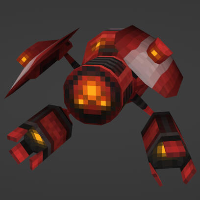 Quake 2 demake model of a Quake 4 enemy.