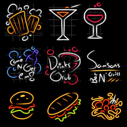 Neon sign sprites.